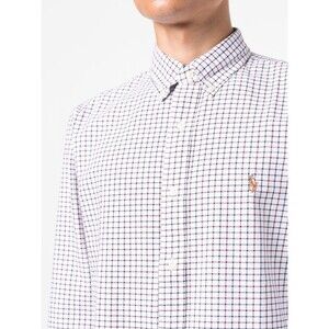 Ralph Lauren Grid Pattern Button Down Shirt Pink Blue White Men’s Med #1363